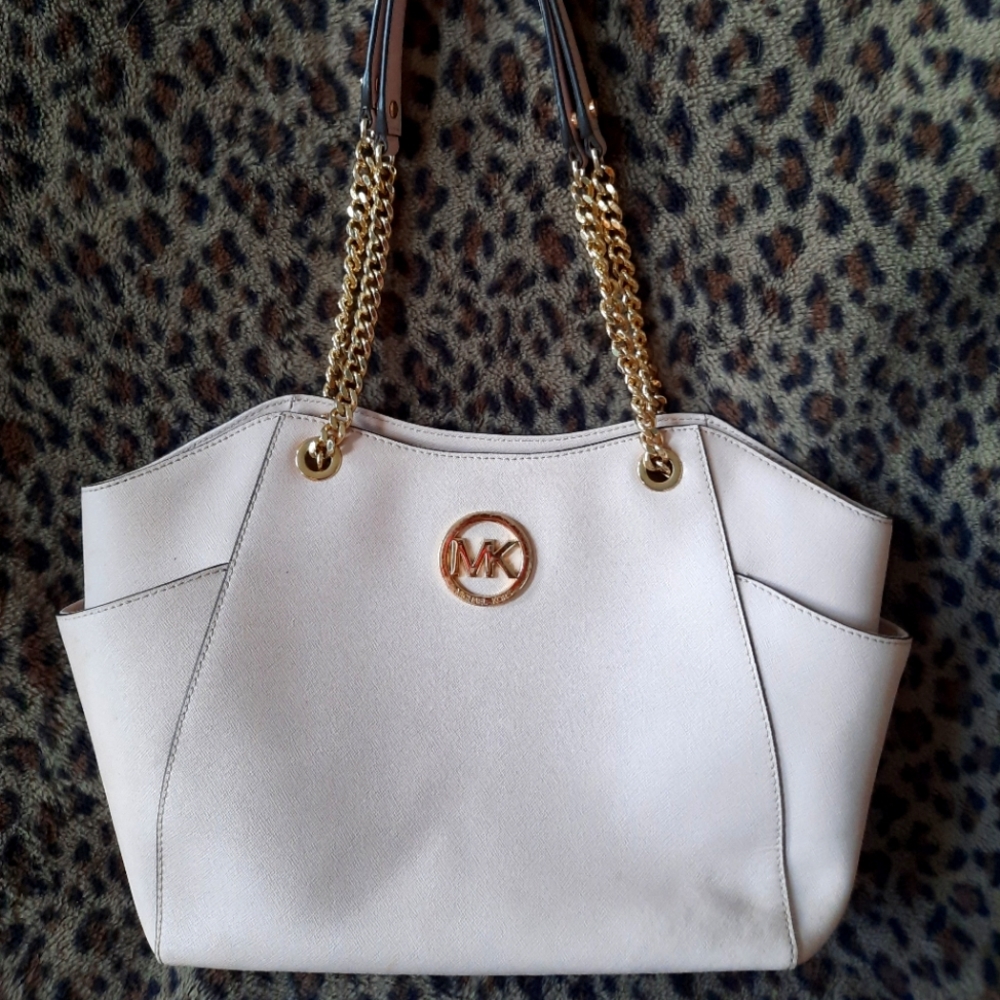 Michael Kors Pink Tote Bag with Gold Accents